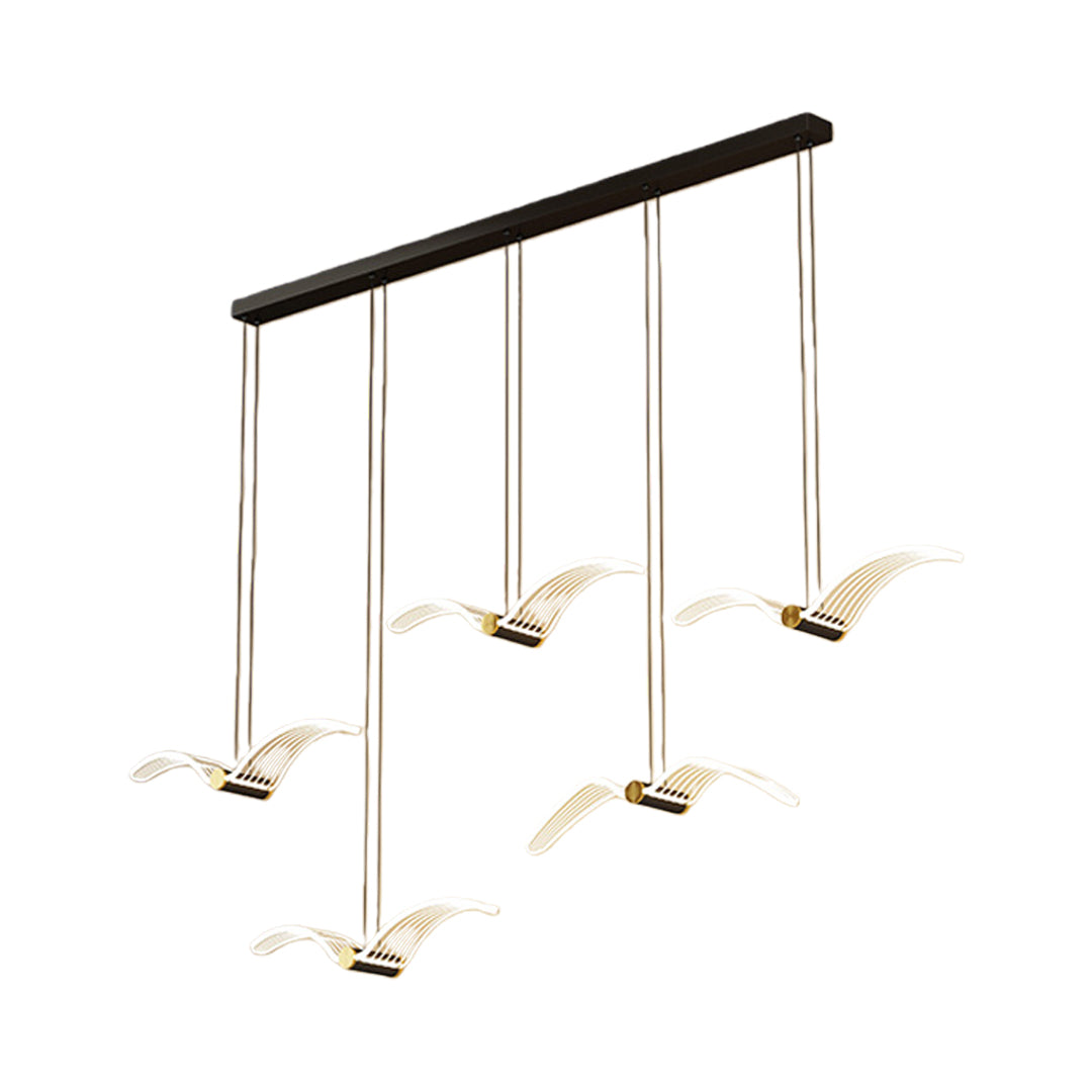 Modern LED Acrylic Seagull Linear Chandelier for Dining