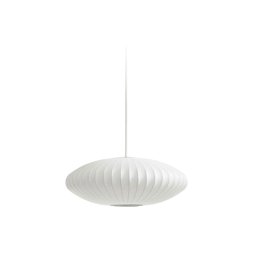 Pendant Light with White Shade French Creative Silk LED Ceiling Light