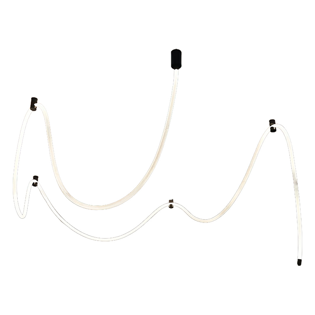 Long LED Ceiling Light Minimalist Creative Black Linear Lamp