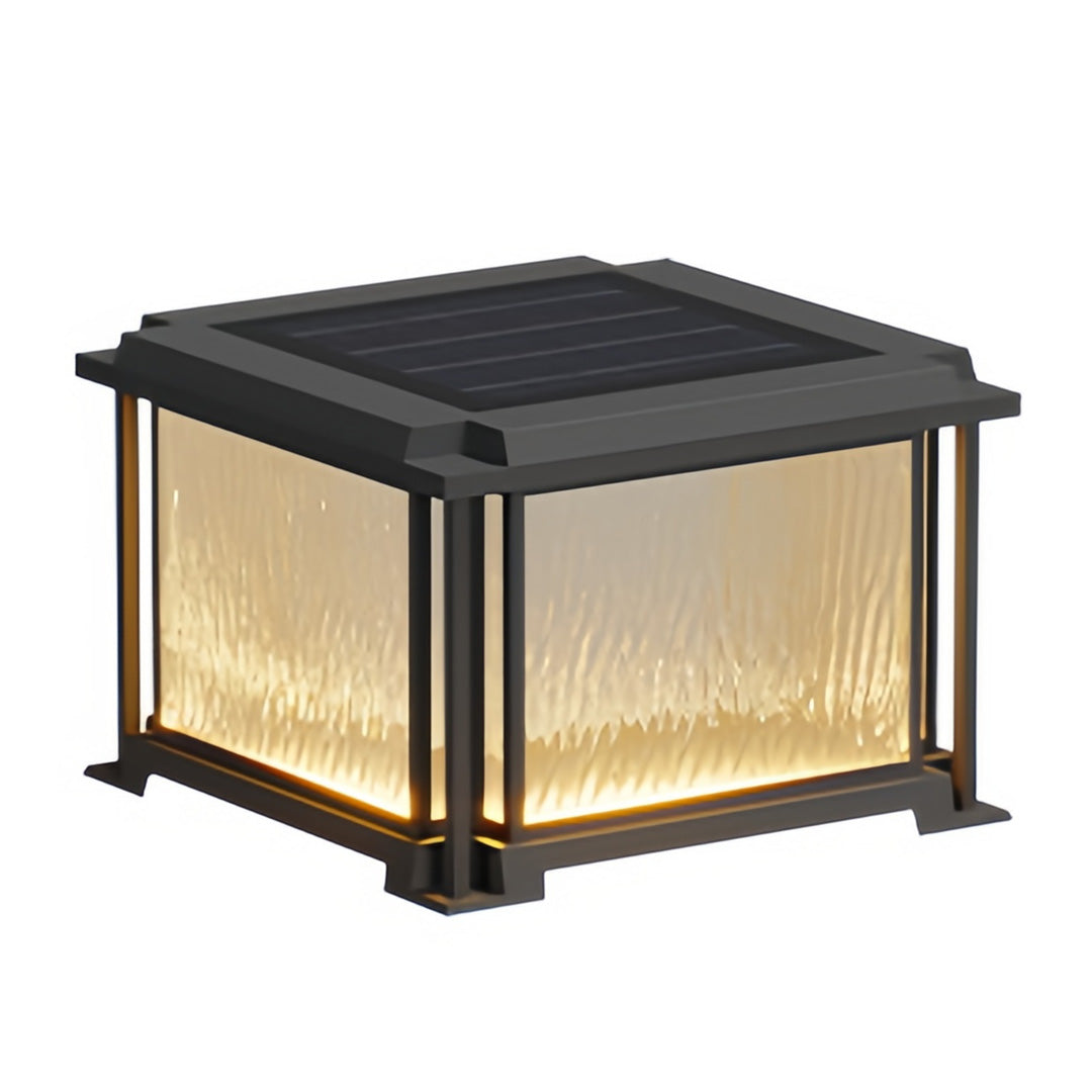 LED Gate Pillar Lights Outdoor Waterproof Black Square Light