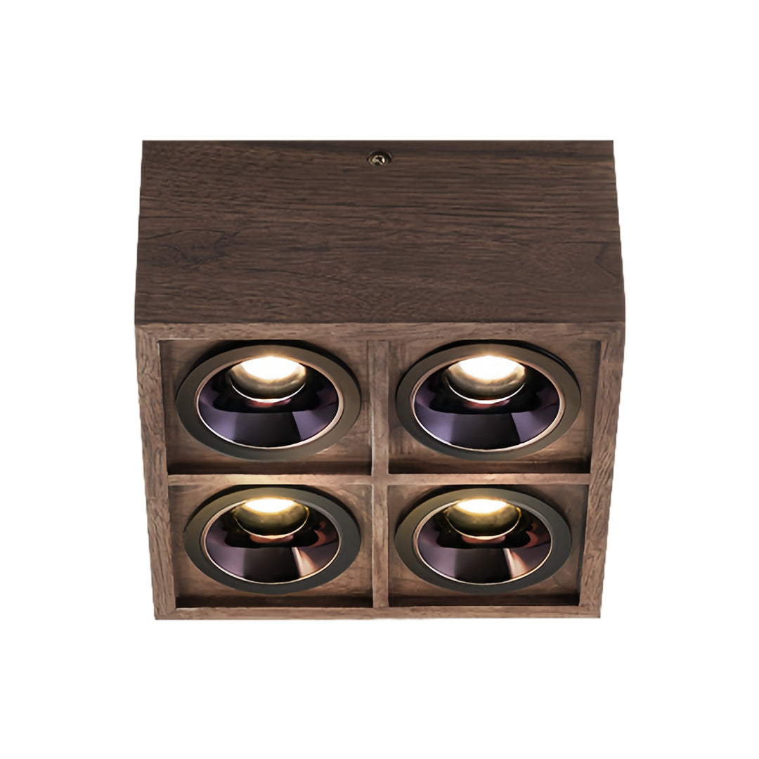 LED Recessed Downlights Walnut colored Stylish Multi-Head Lights