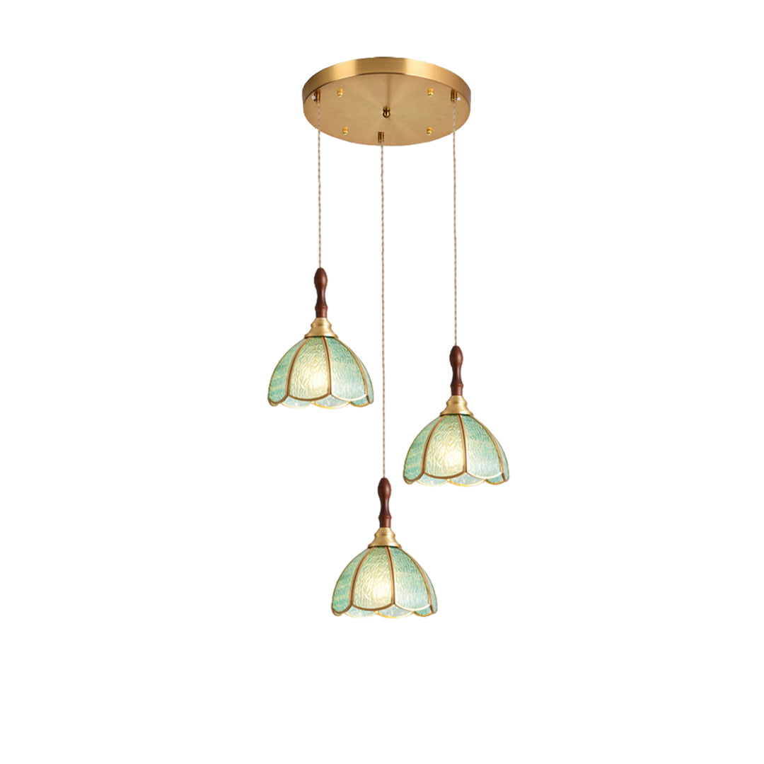Water Ripple Glass Pendant Lighting Nordic Full Copper Light