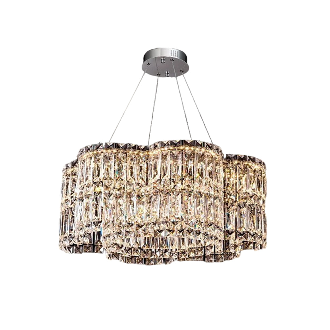 LED Large Crystal Chandelier Elegant Chandelier Light Modern Minimalist Style