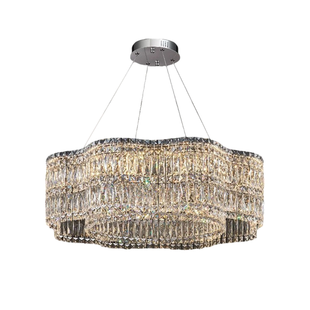 LED Large Crystal Chandelier Elegant Chandelier Light Modern Minimalist Style