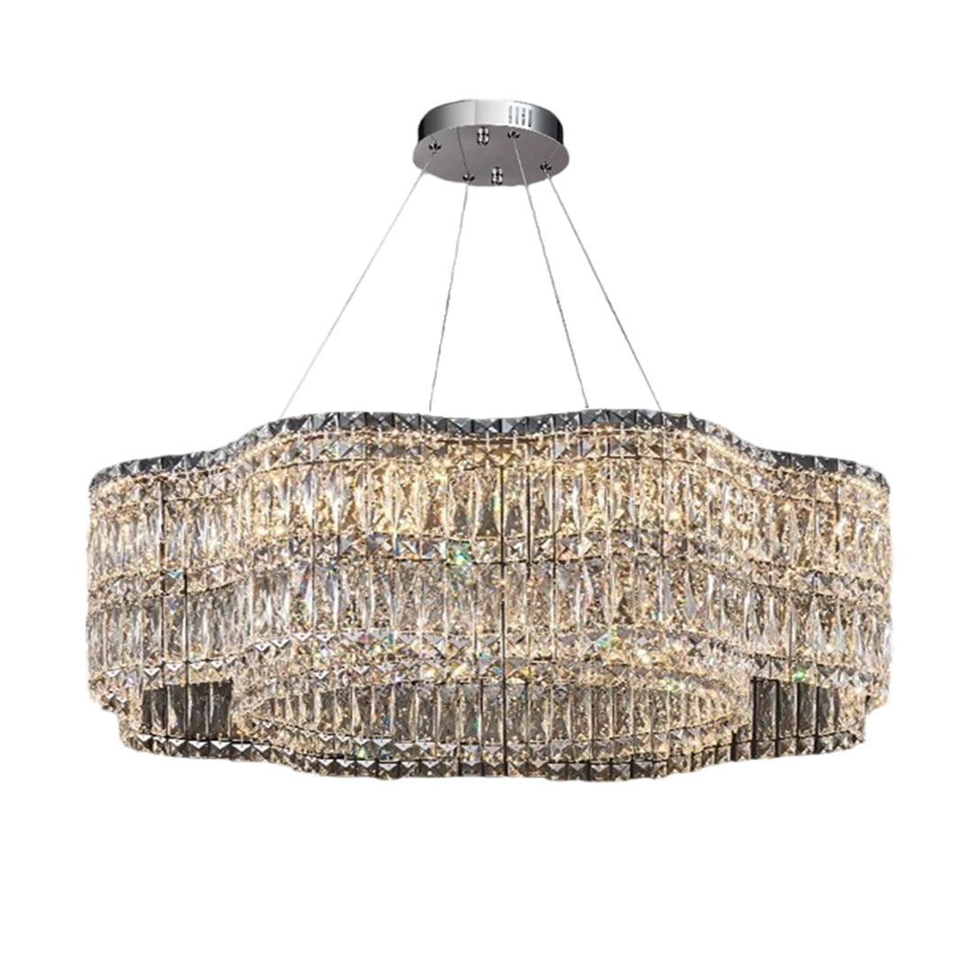 LED Large Crystal Chandelier Elegant Chandelier Light Modern Minimalist Style