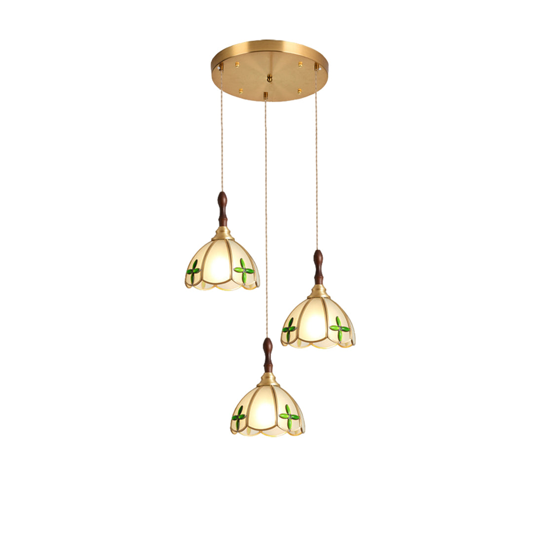 Water Ripple Glass Pendant Lighting Nordic Full Copper Light