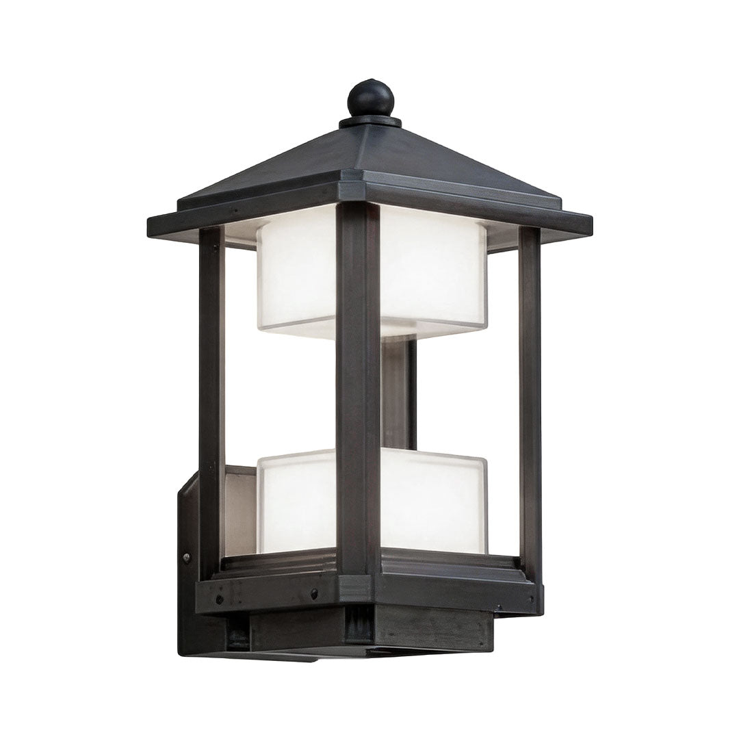 Black Outdoor Lantern Sconce Modern Waterproof Wall Light