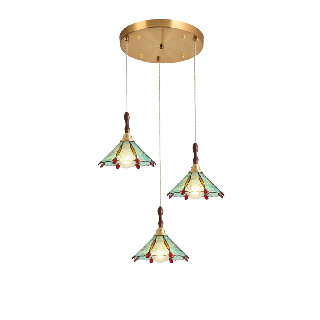 Water Ripple Glass Pendant Lighting Nordic Full Copper Light