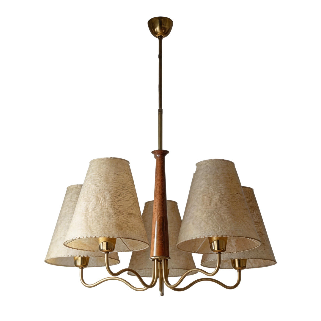 Metal Dining Room Chandelier French Vintage Fabric Ceiling Light