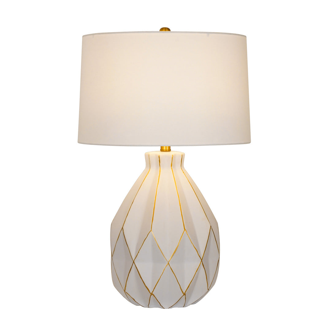 White Ceramic Table Lamps Luxury Mid-Century Accent Light