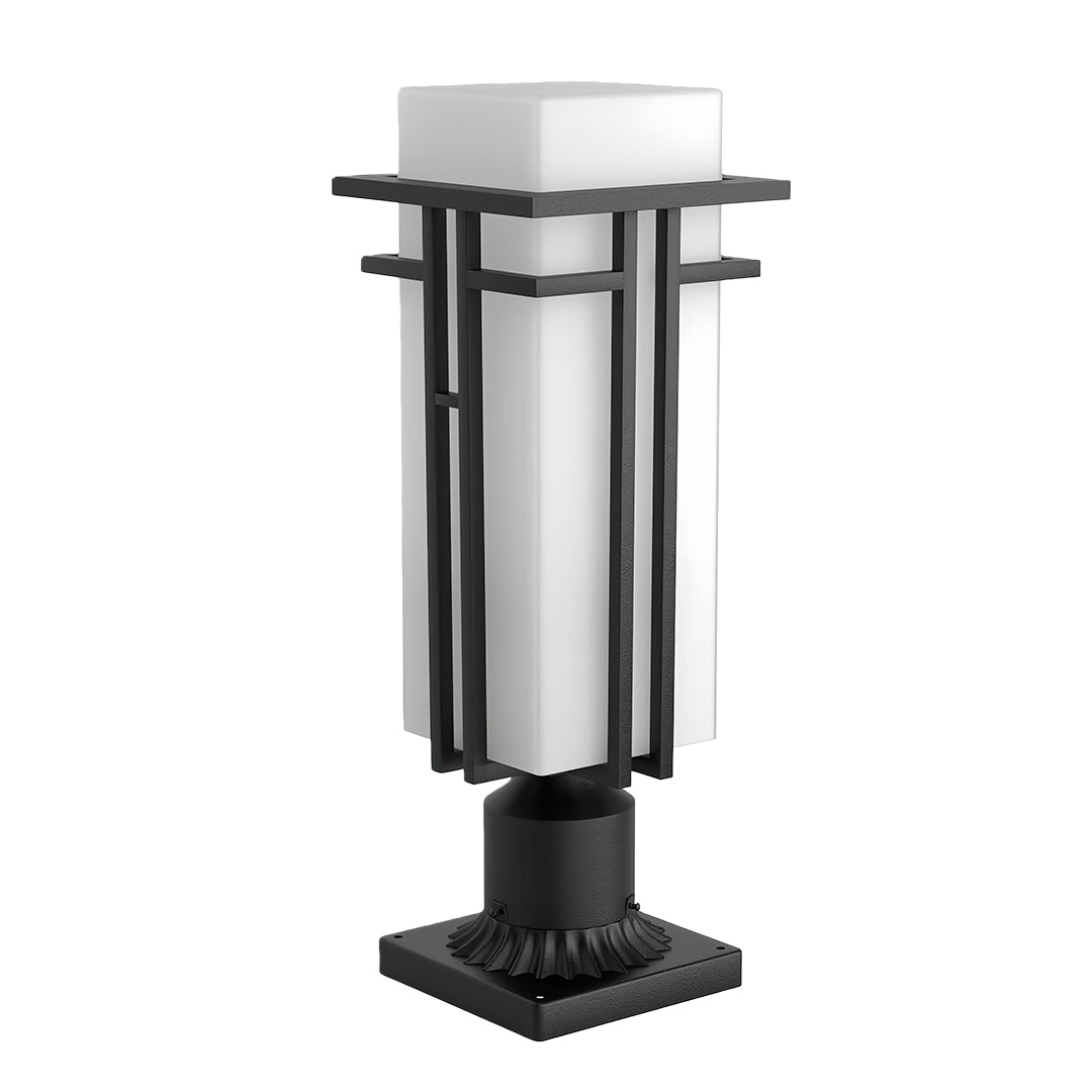 Black Retro Aluminum Path Lights with Frosted Glass Outdoor Waterproof Landscape Lighting