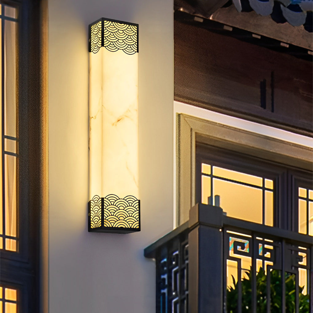 Rectangular Resin LED Waterproof Vintage Outdoor Wall Lights Wall Lamp | Dazuma