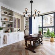 Nordic Style Black Sputnik Chandeliers Industrial Mini 6-Bulb Ceiling Lights