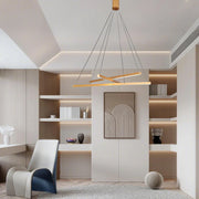 Modern 3 Long Linear Lights Gold Aluminum Chandeliers Ceiling Lights