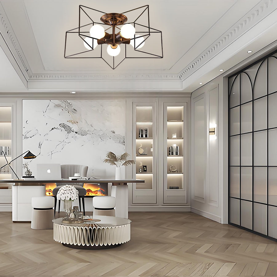Unique Metal Star Design LED Modern Ceiling Lights Flush Mount Lighting