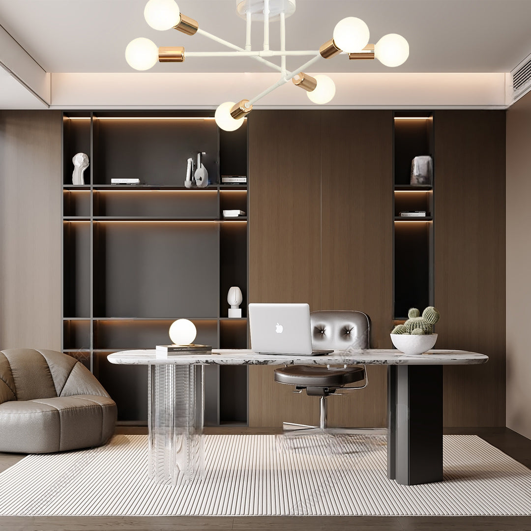 Elegant 6-Light Flush Mount Light- E26/E27, 22'' Dia