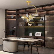 Nordic Style 5-Lights Cluster Globe Chandelier Gold and Black Ceiling Lights