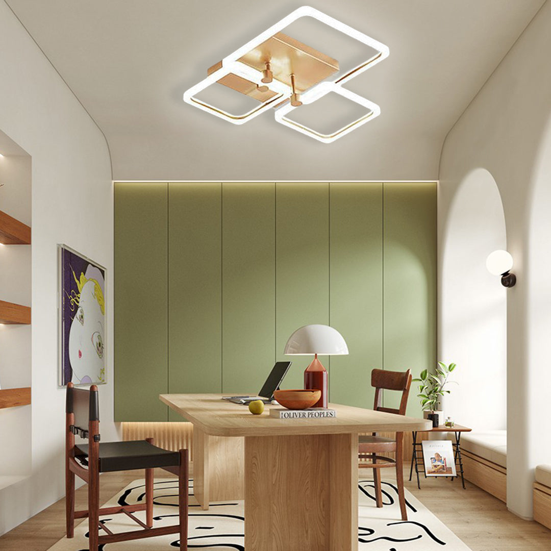 Squares Artistic Dimmable LED Modern Ceiling Lights Flush Mount Lighting
