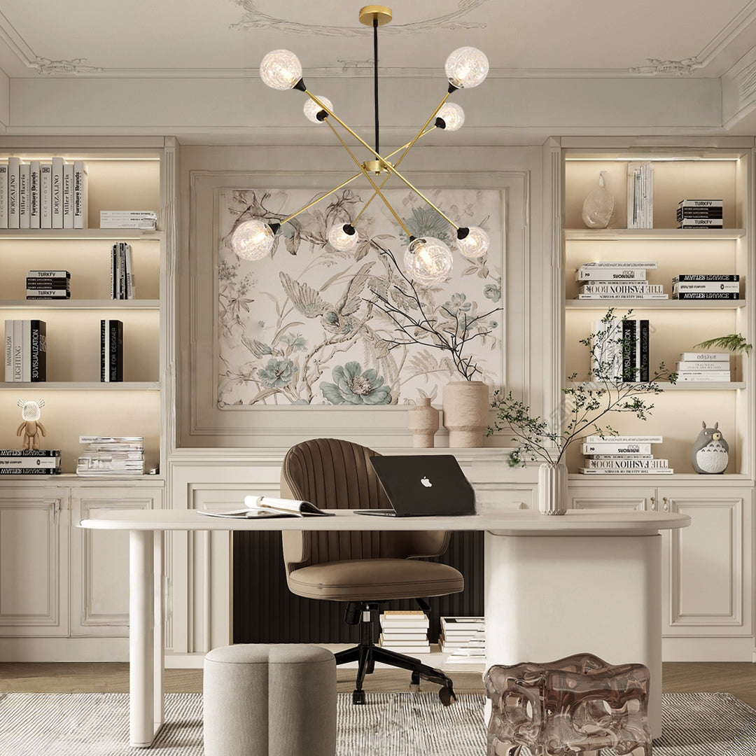 LED Modern Glass Sputnik Chandelier Ceiling Light Hanging Lamp