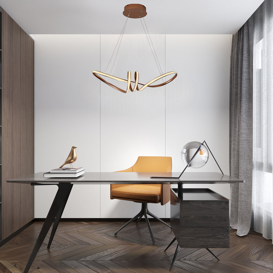 Circles Waves Unique Mid Century Chandeliers Acrylic Ceiling Light