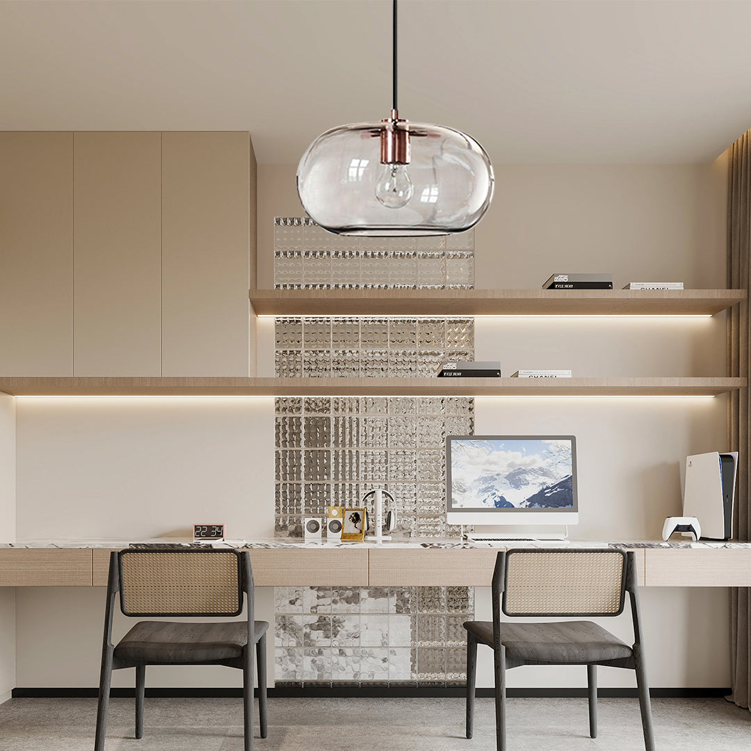 Elongated Globe Glass LED Nordic Pendant Lighting Hanging Lamp Ceiling Lights