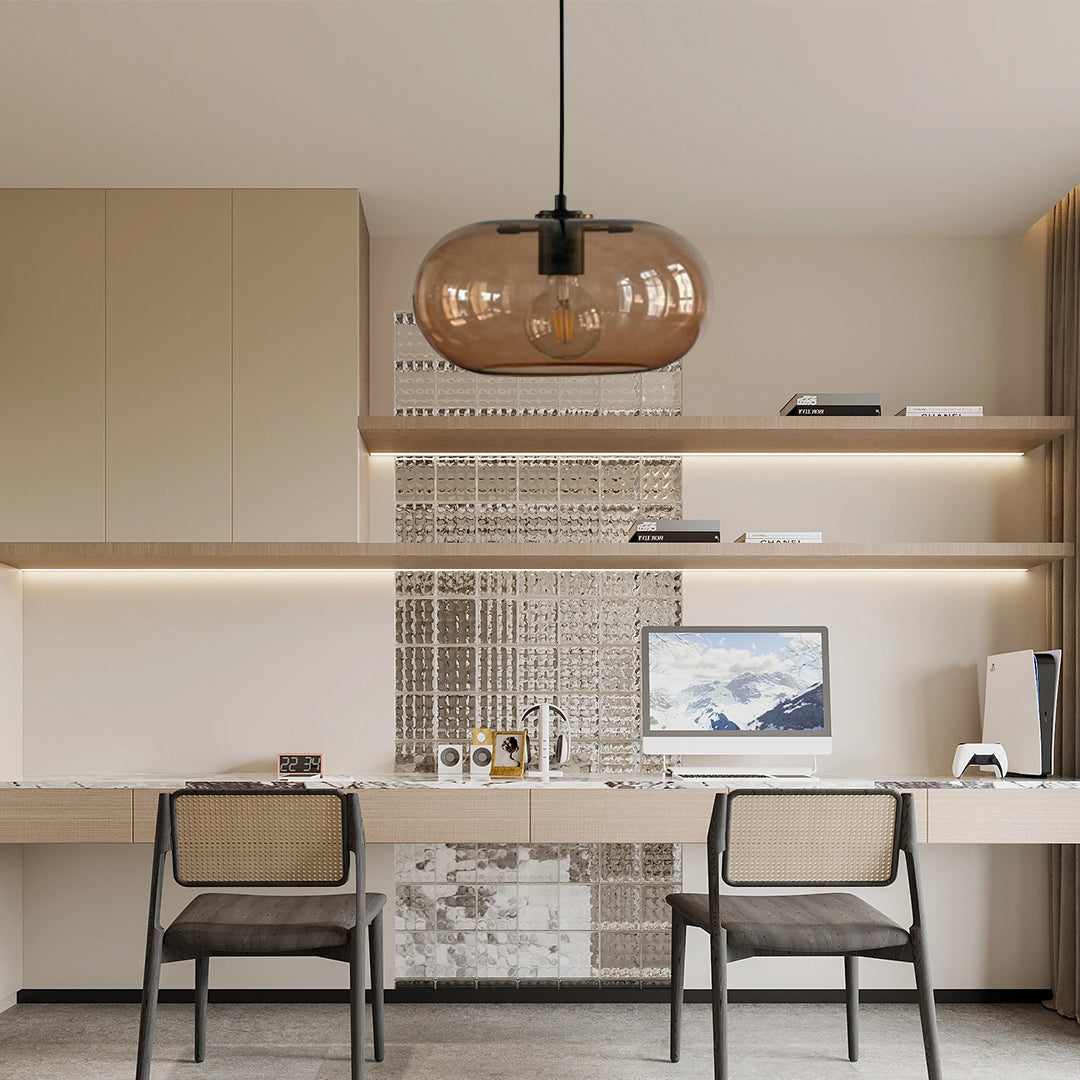 Elongated Globe Glass LED Nordic Pendant Lighting Hanging Lamp Ceiling Lights