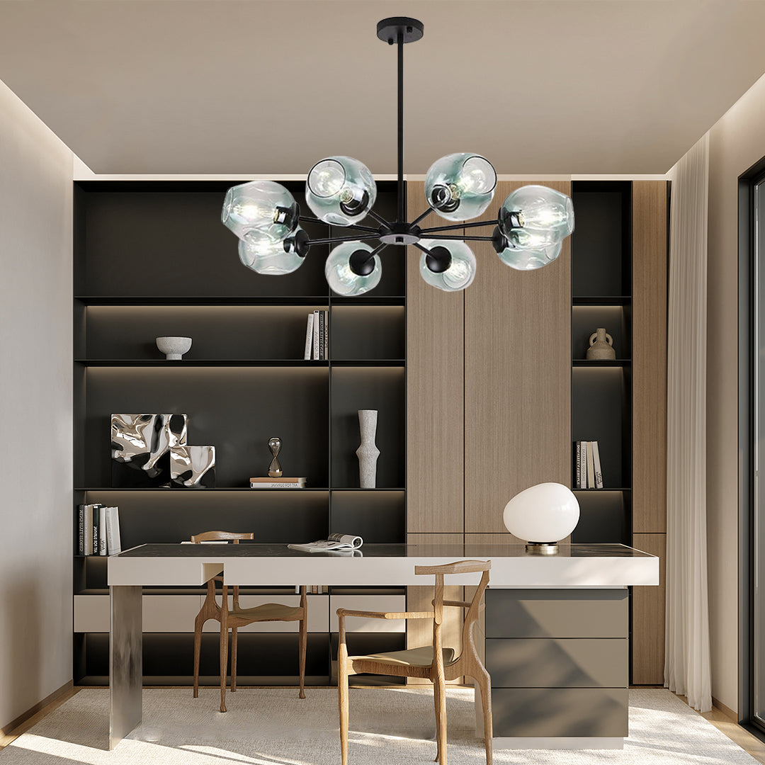 Glass Globe LED Electroplated Nordic Sputnik Chandelier Hanging Ceiling Lights