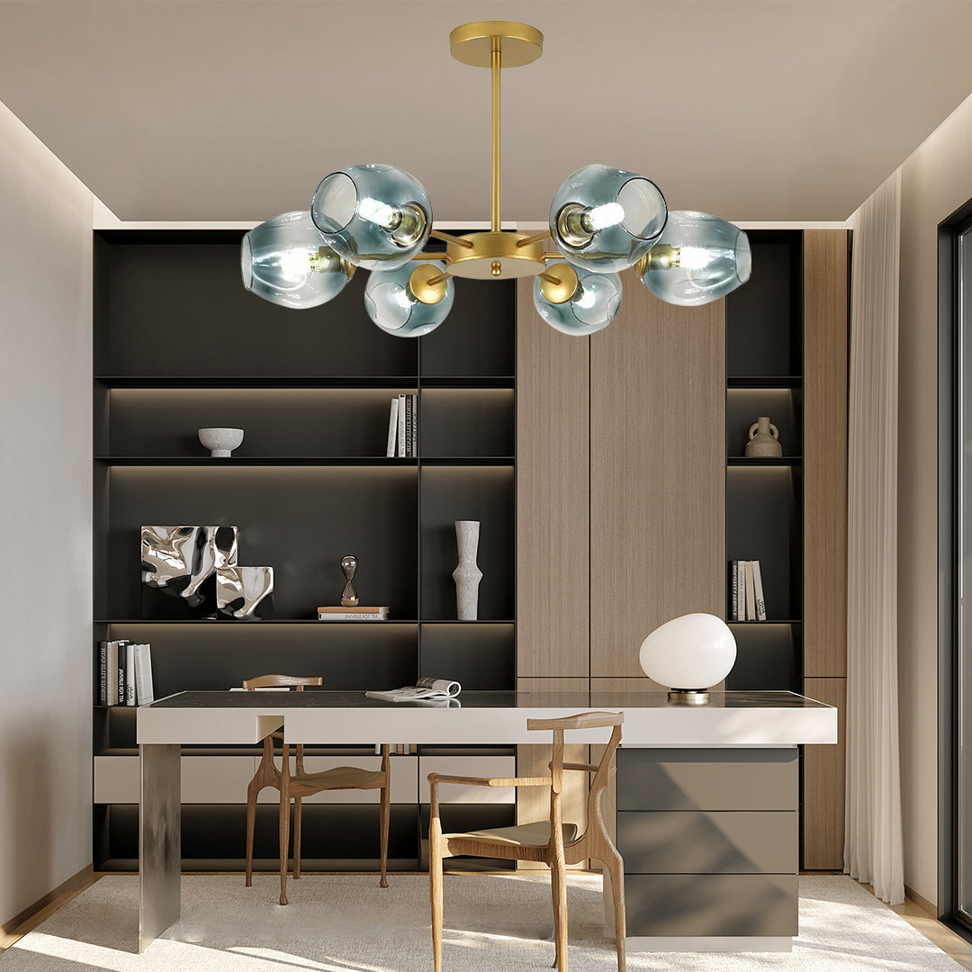 Glass Globe LED Electroplated Nordic Sputnik Chandelier Hanging Ceiling Lights