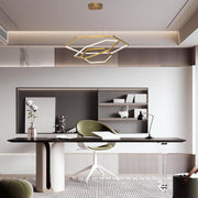 Geometric Ring Electroplated Stainless Steel LED Modern Chandelier Ceiling Lights