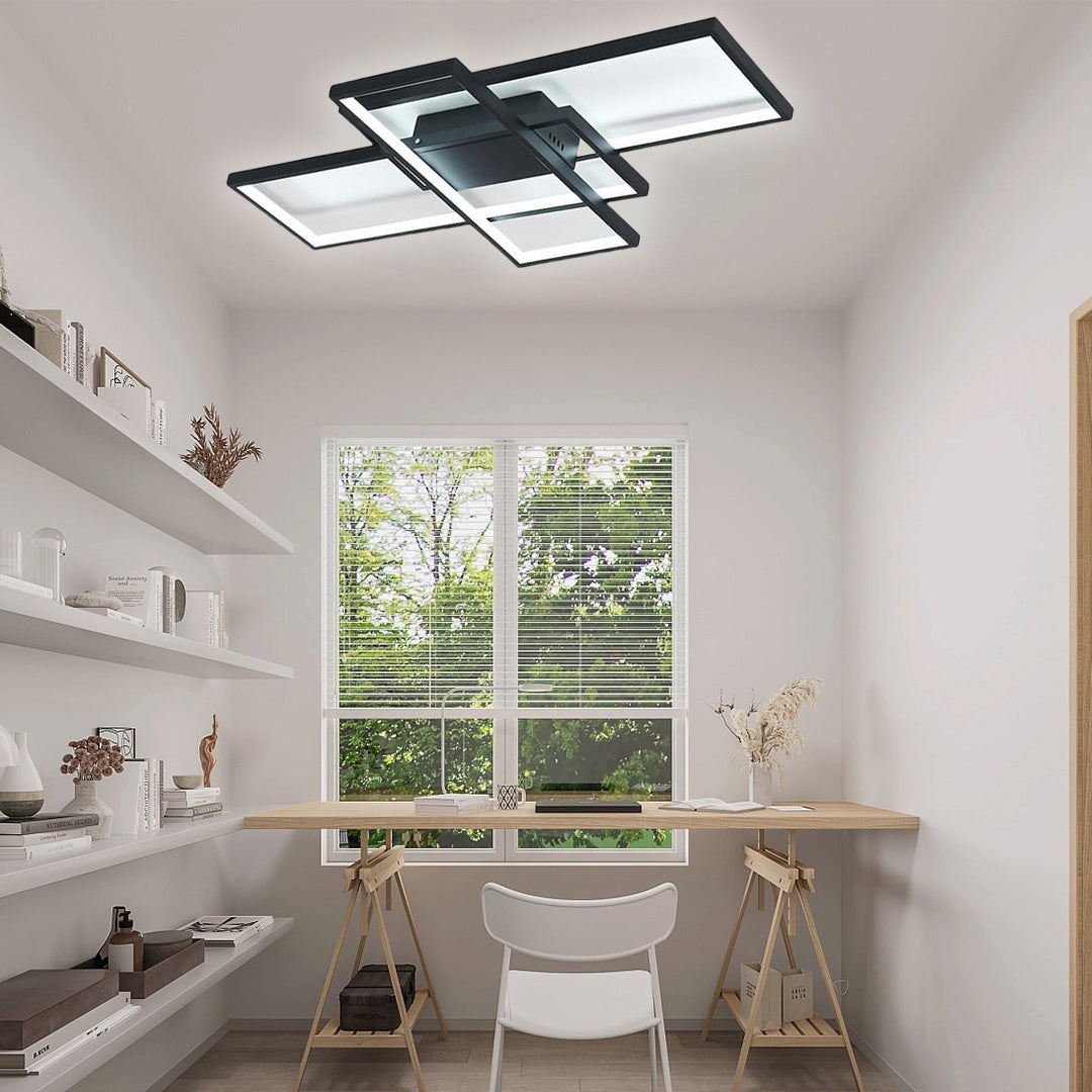 Display Of Rectangles Abstract LED Flush Mount Ceiling Lights for Bedroom