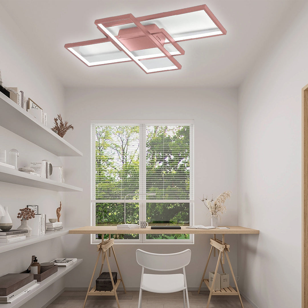 Display Of Rectangles Abstract LED Flush Mount Ceiling Lights for Bedroom