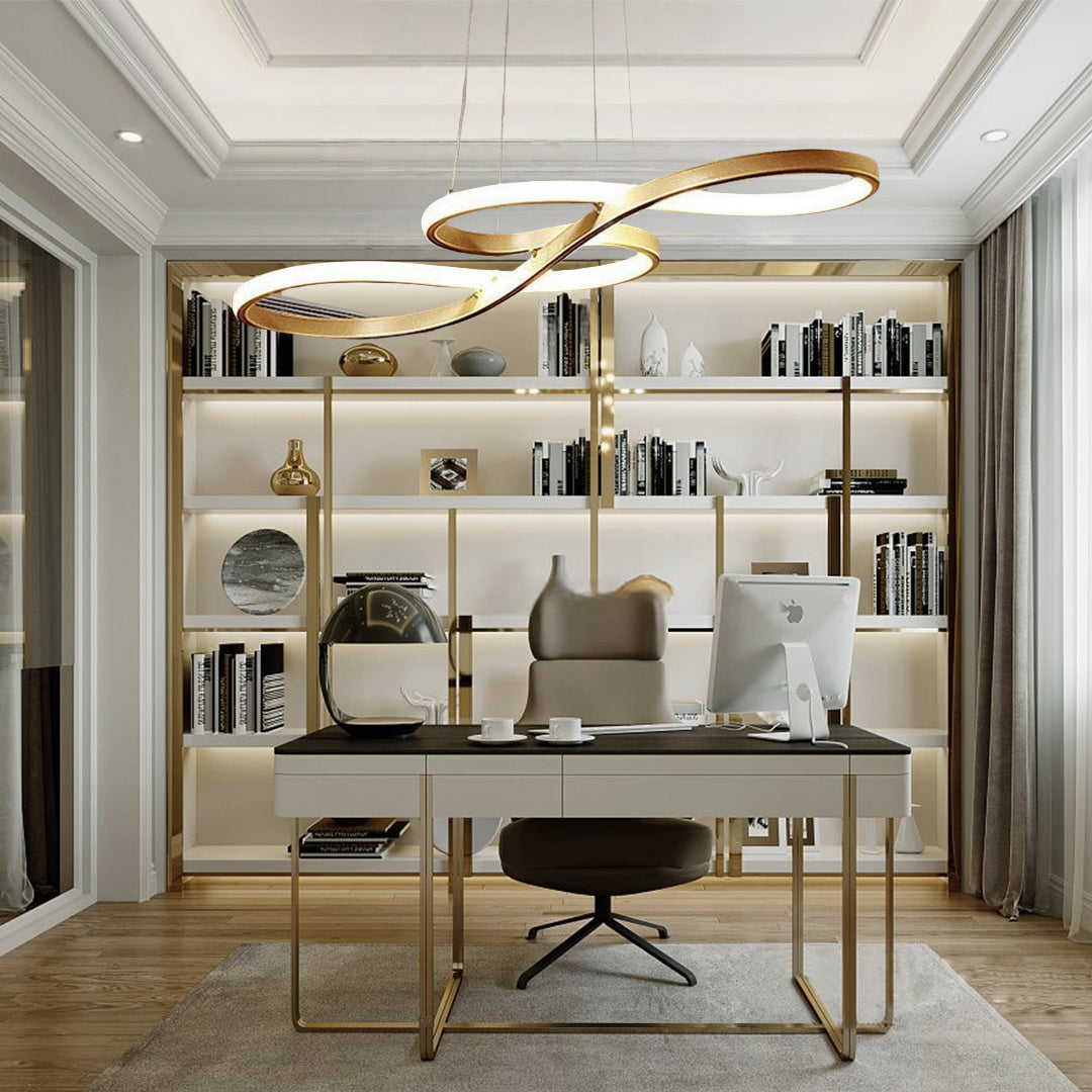 Geometric Design Semi Flush Chandeliers Metal Silica Gel Ceiling Lights