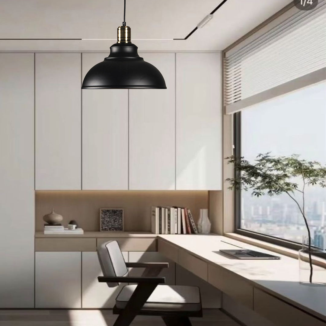 Semi Globe Metal LED Vintage Pendant Light Hanging Lamp for Home Office