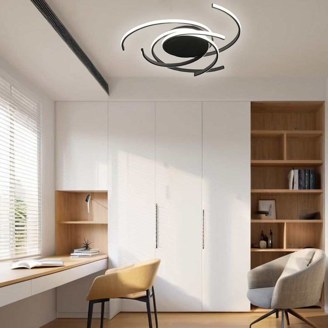 30 Inch Swirls Circle Abstract LED Flush Mount Ceiling Light