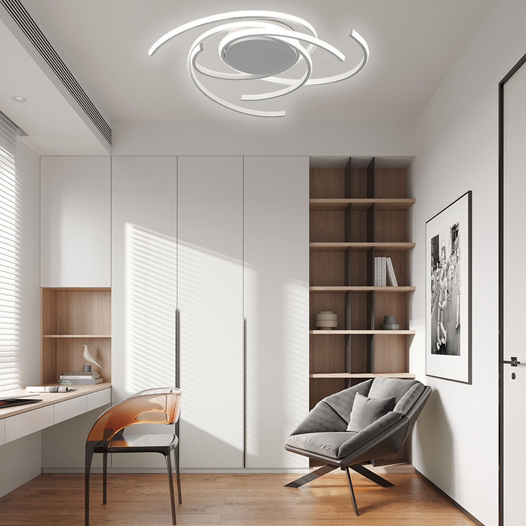 30 Inch Swirls Circle Abstract LED Flush Mount Ceiling Light