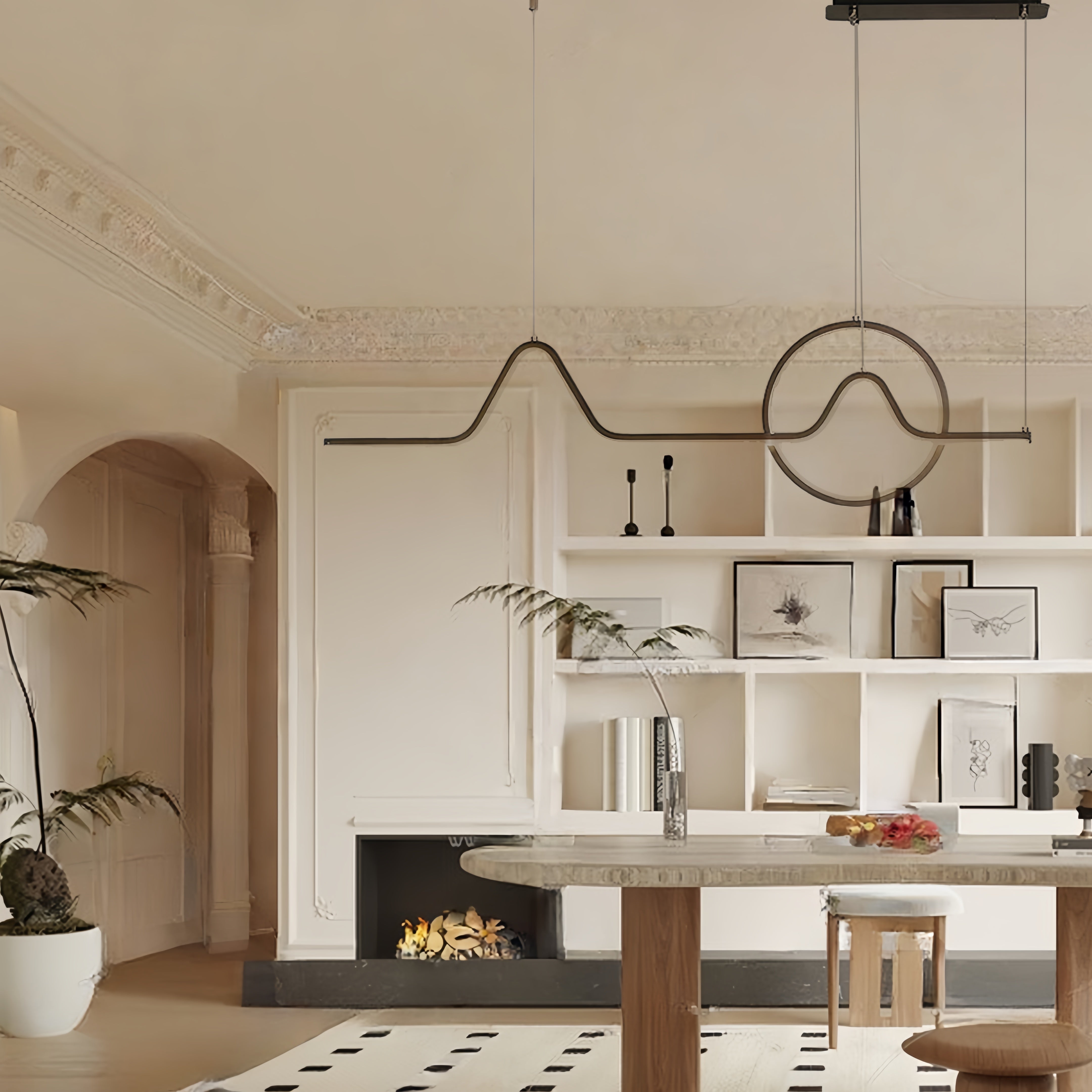 Minimalist Waves Circles Design Pendant Lighting Modern LED Ceiling Light