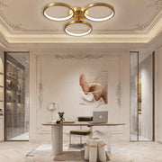 Three Light Flush Mount Ceiling Light LED Copper Modern Flush Mount Lighting