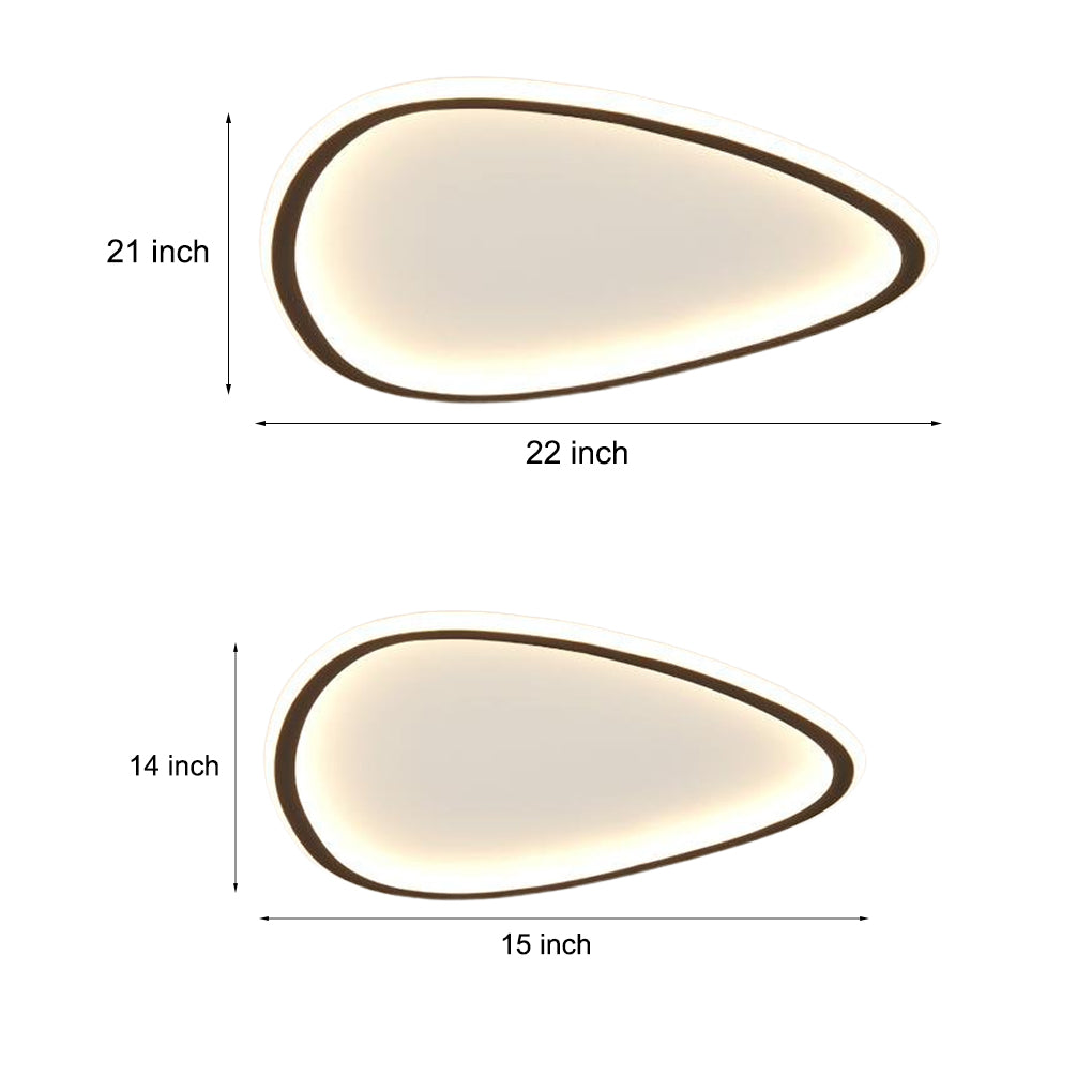 Black Abstract Shaped Industrial Flush Mount Bedroom Ceiling Lights - Dazuma