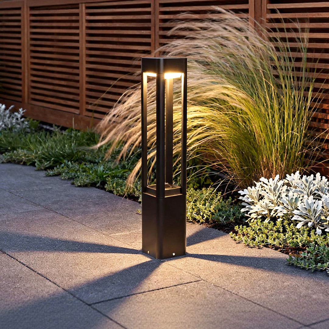 Quadruple-Sided Aluminum LED Bollard Lights Open Design for Optimal Illumination