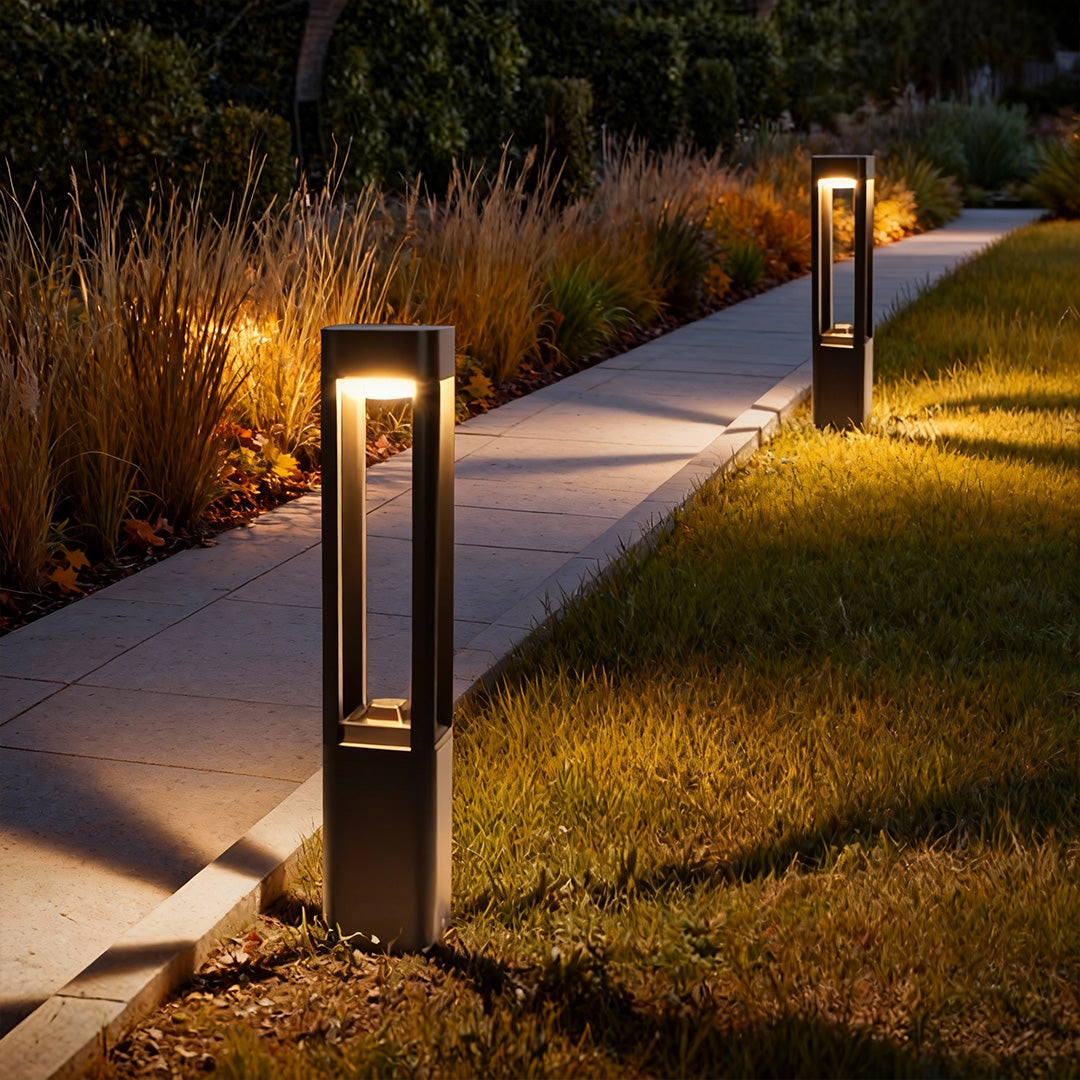 Quadruple-Sided Aluminum LED Bollard Lights Open Design for Optimal Illumination
