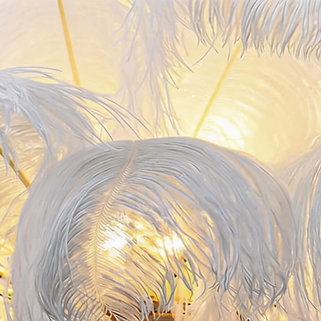 Semi Flush Mount Ceiling Lighting Nordic Feather Decor Light