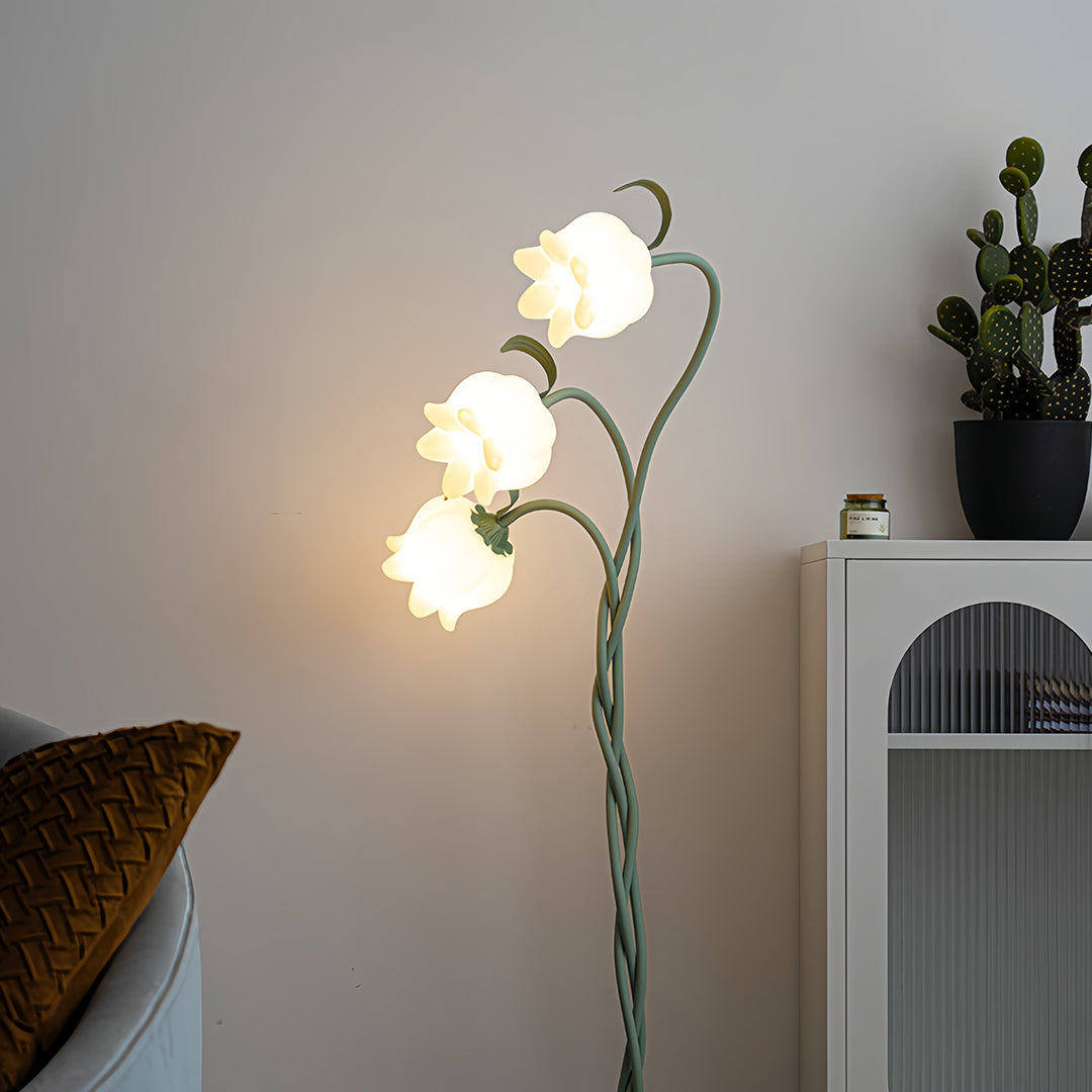 Flower Floor Lamps French Country Style Green Artistic Iron Lamp