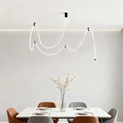 Long LED Ceiling Light Minimalist Creative Black Linear Lamp