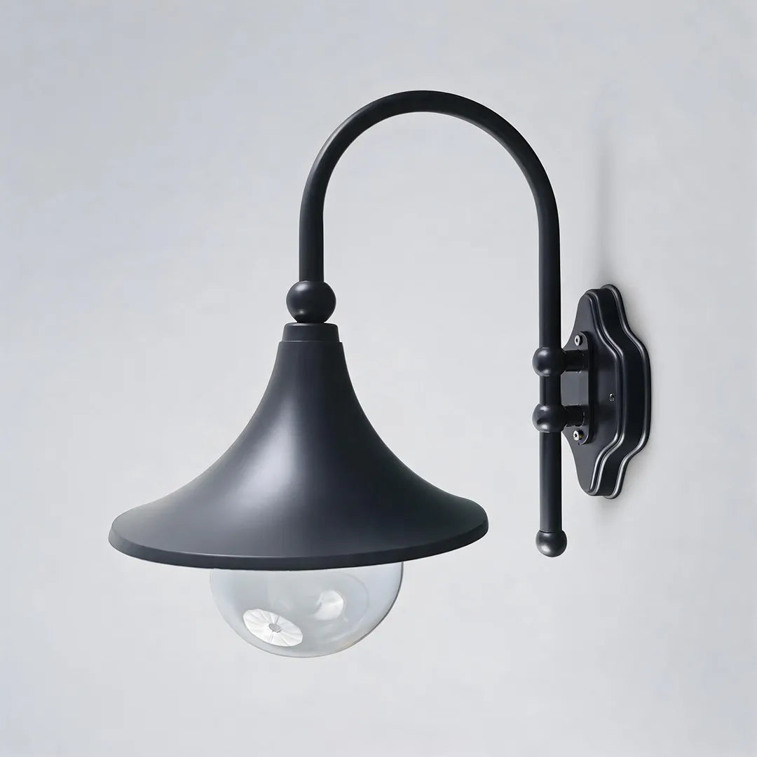 Outdoor Black Wall Lights Retro Creative Trumpet-Shaped Light