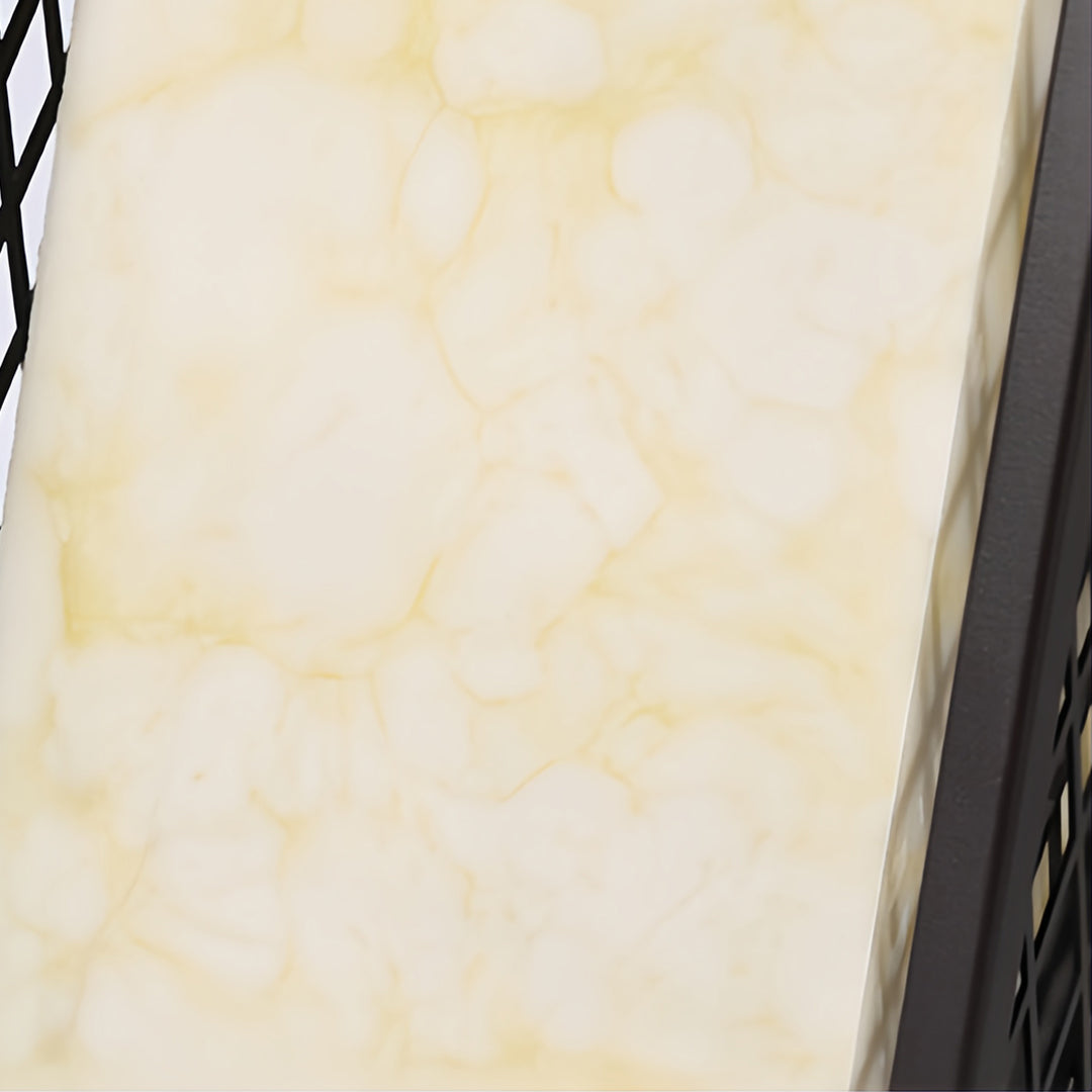 Black Outdoor Floor Lantern Square Metal Waterproof Creative Light