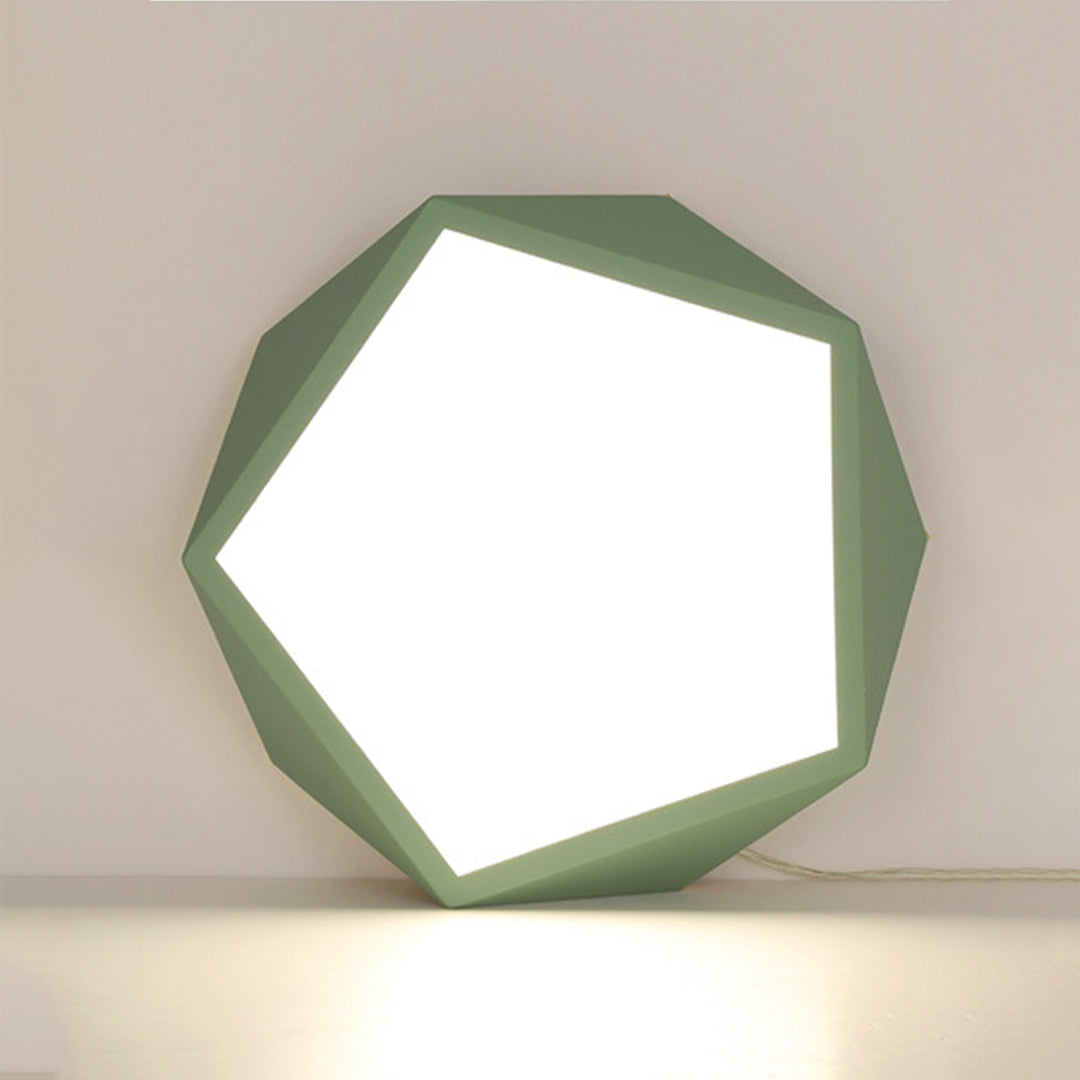 Colorful Flush Mount Ceiling Light Nordic Geometric Wooden Ceiling Lamp