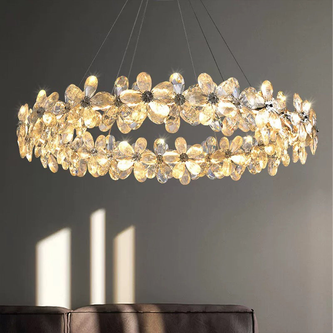 Dining Room Crystal Chandelier  French Flower Art Chandelier