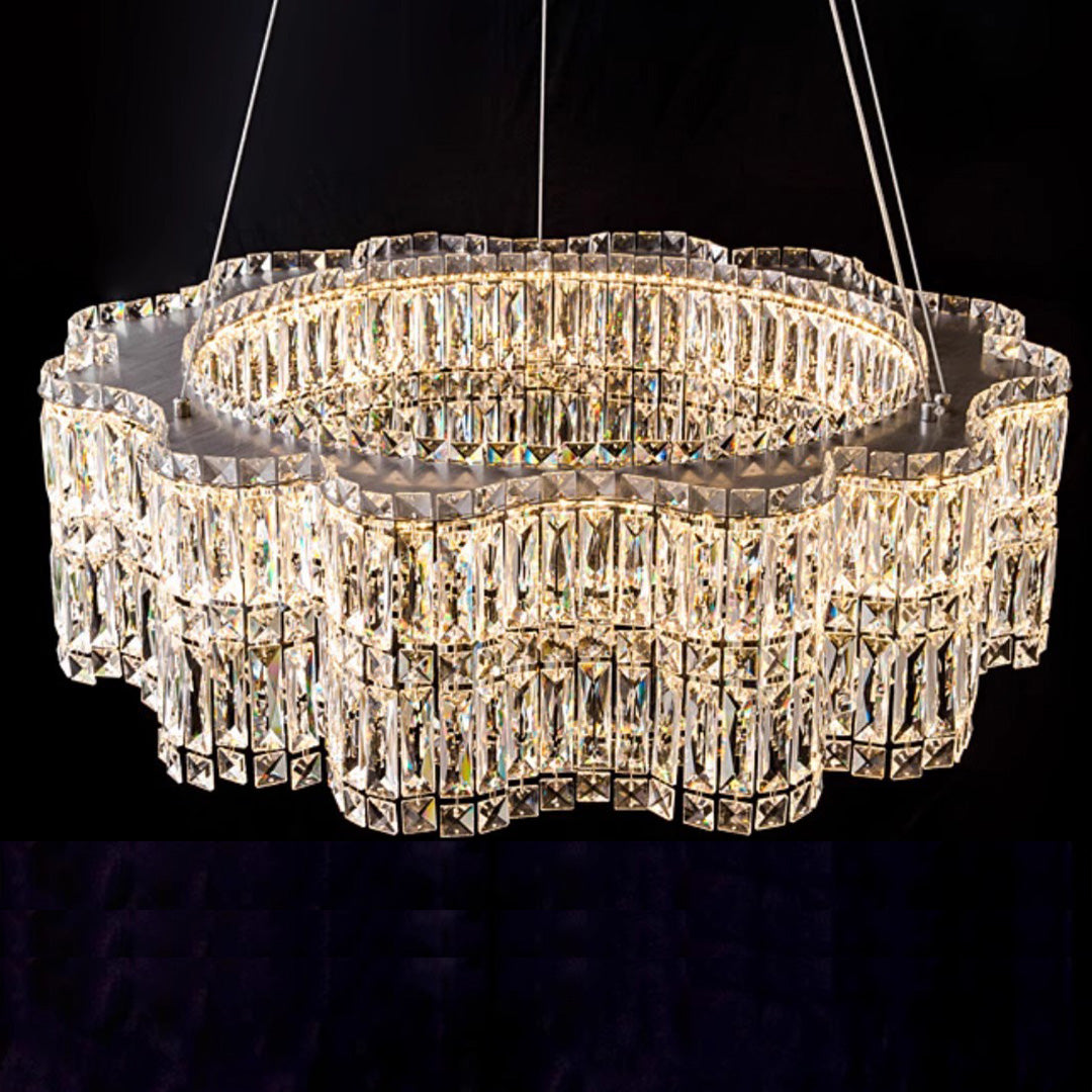 LED Large Crystal Chandelier Elegant Chandelier Light Modern Minimalist Style