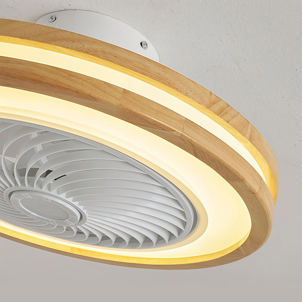 Three-level Wind Regulation Nordic Modern Bladeless Ceiling Fans with Lights and Remote Control