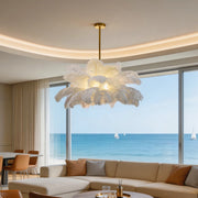 Semi Flush Mount Ceiling Lighting Nordic Feather Decor Light
